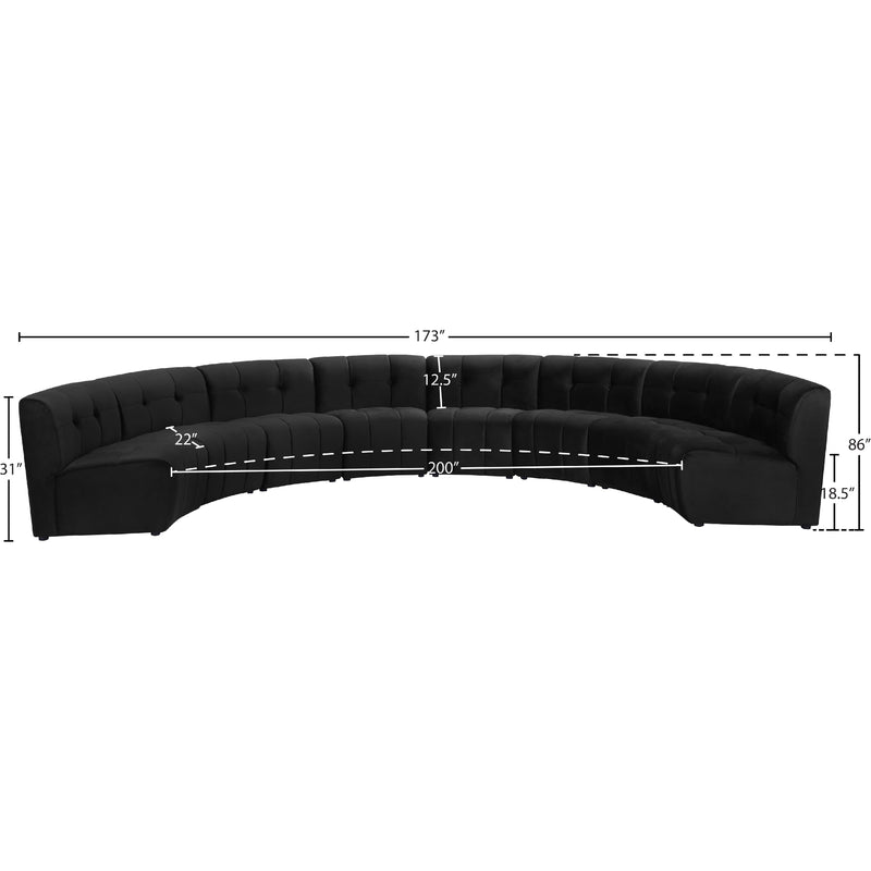 Meridian Limitless Black Velvet 8 pc Modular Sectional IMAGE 13