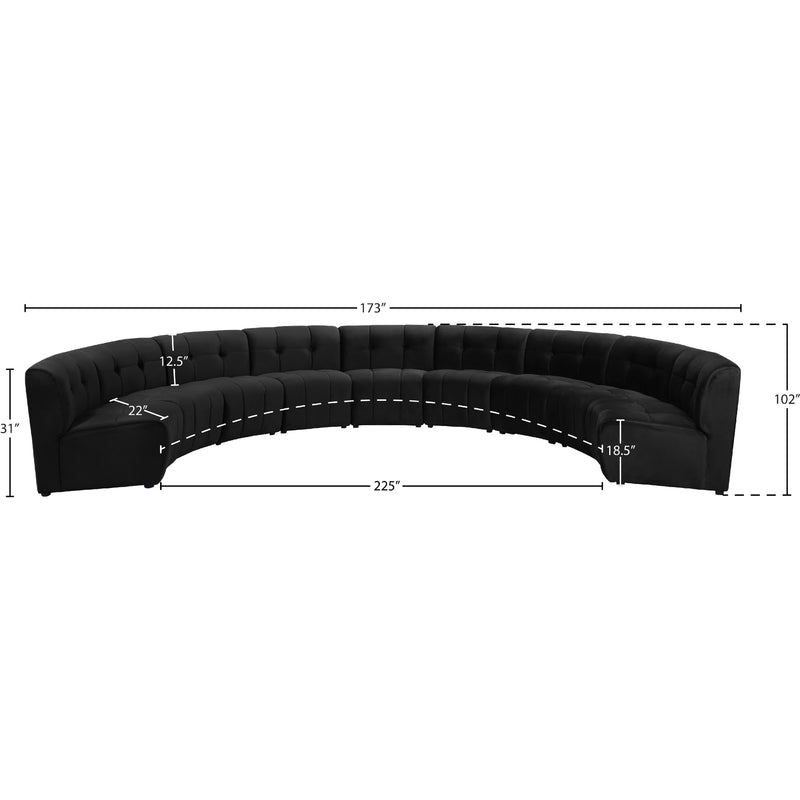 Meridian Limitless Black Velvet 9 pc Modular Sectional IMAGE 13