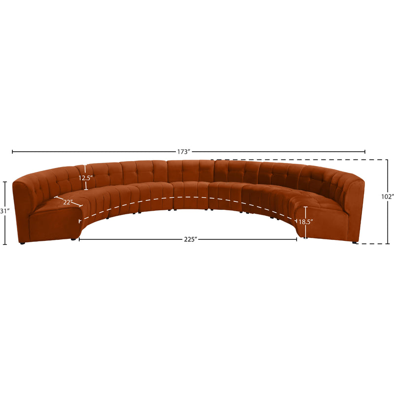 Meridian Limitless Cognac Velvet 9 pc Modular Sectional IMAGE 13