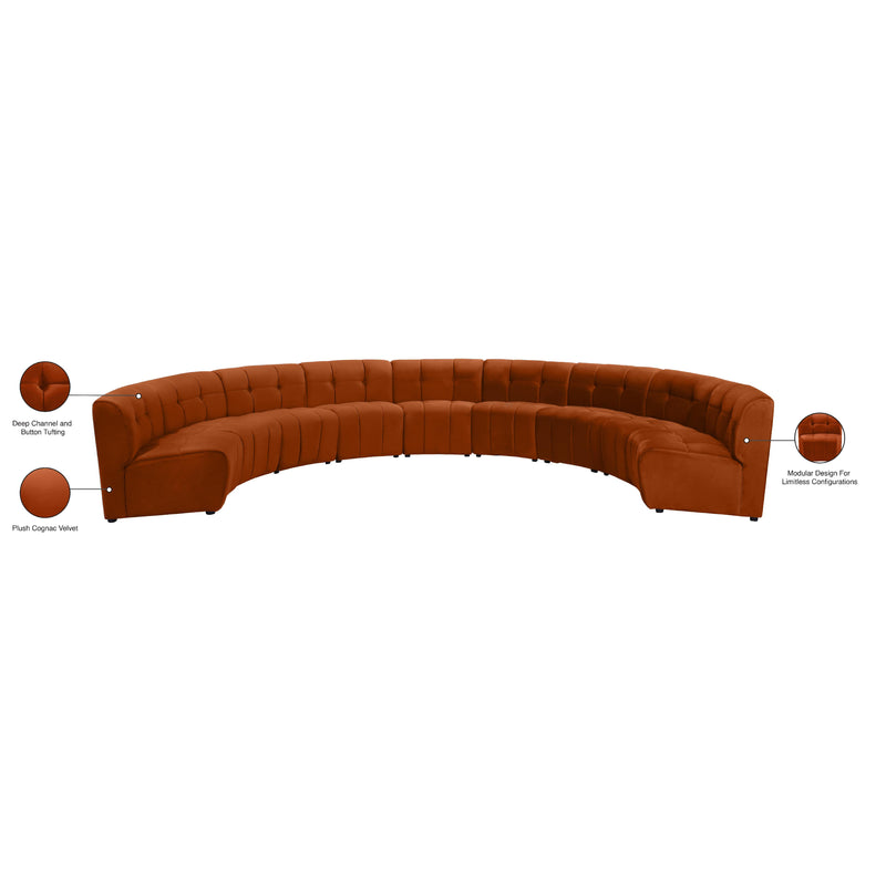 Meridian Limitless Cognac Velvet 9 pc Modular Sectional IMAGE 14