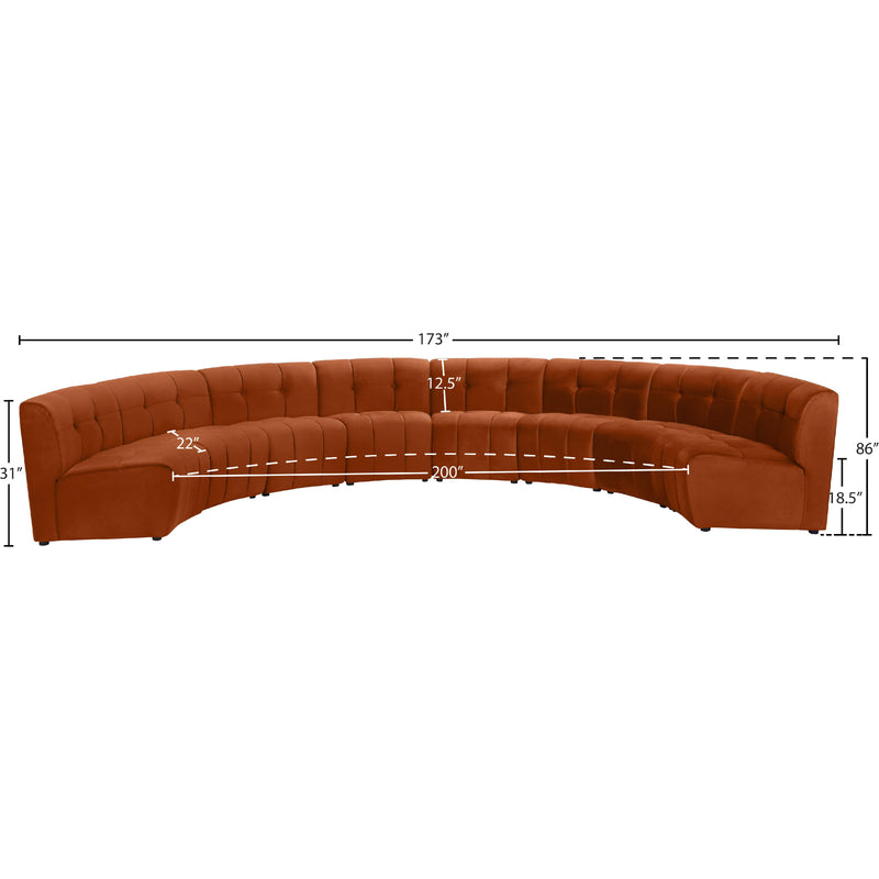 Meridian Limitless Cognac Velvet 8 pc Modular Sectional IMAGE 13