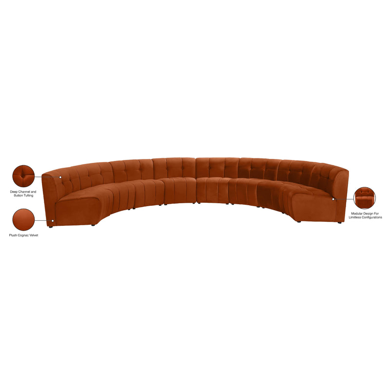 Meridian Limitless Cognac Velvet 8 pc Modular Sectional IMAGE 14