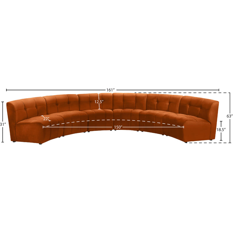 Meridian Limitless Cognac Velvet 6 pc Modular Sectional IMAGE 13