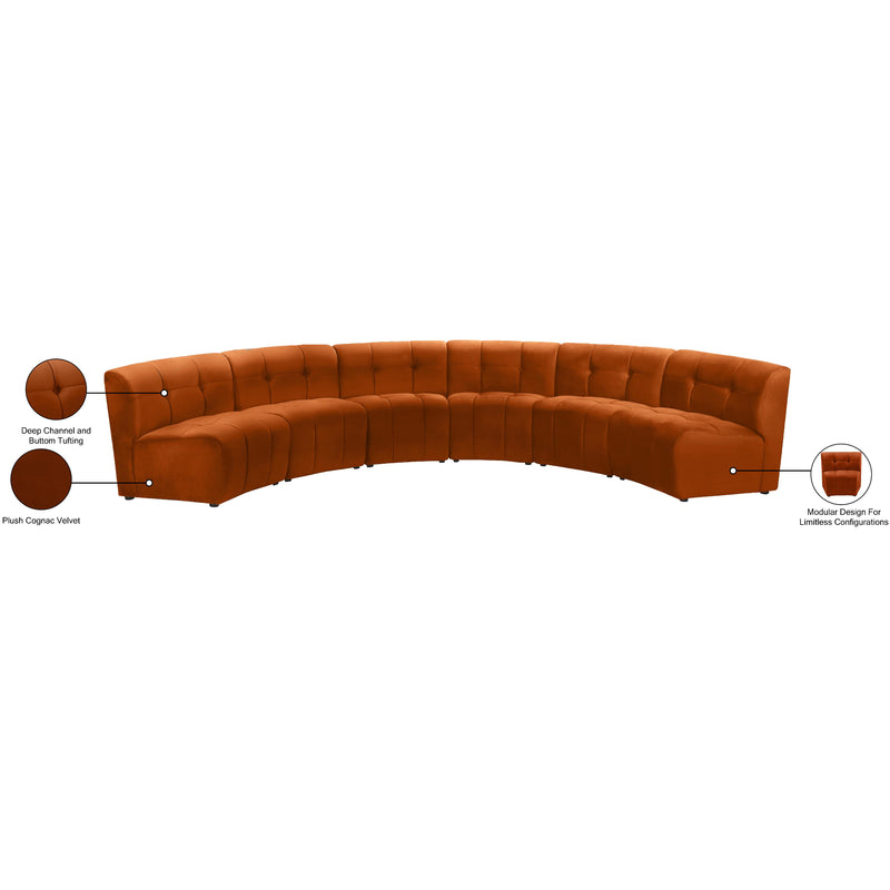 Meridian Limitless Cognac Velvet 6 pc Modular Sectional IMAGE 14