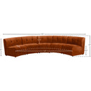 Meridian Limitless Cognac Velvet 5 pc Modular Sectional IMAGE 13