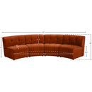 Meridian Limitless Cognac Velvet 4 pc Modular Sectional IMAGE 14