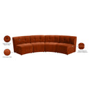 Meridian Limitless Cognac Velvet 4 pc Modular Sectional IMAGE 15