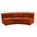 Meridian Limitless Cognac Velvet 3 pc Modular Sectional IMAGE 13