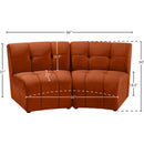 Meridian Limitless Cognac Velvet 2 pc Modular Sectional IMAGE 13