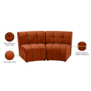 Meridian Limitless Cognac Velvet 2 pc Modular Sectional IMAGE 14
