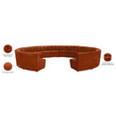 Meridian Limitless Cognac Velvet 14 pc Modular Sectional IMAGE 13