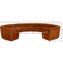 Meridian Limitless Cognac Velvet 13 pc Modular Sectional IMAGE 13