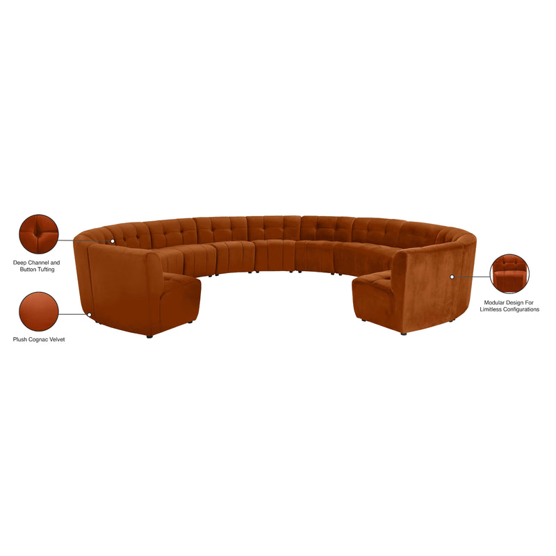 Meridian Limitless Cognac Velvet 13 pc Modular Sectional IMAGE 14