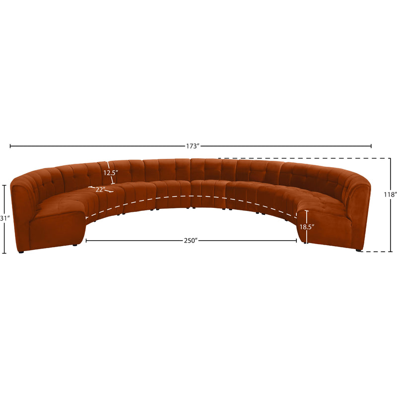 Meridian Limitless Cognac Velvet 10 pc Modular Sectional IMAGE 13