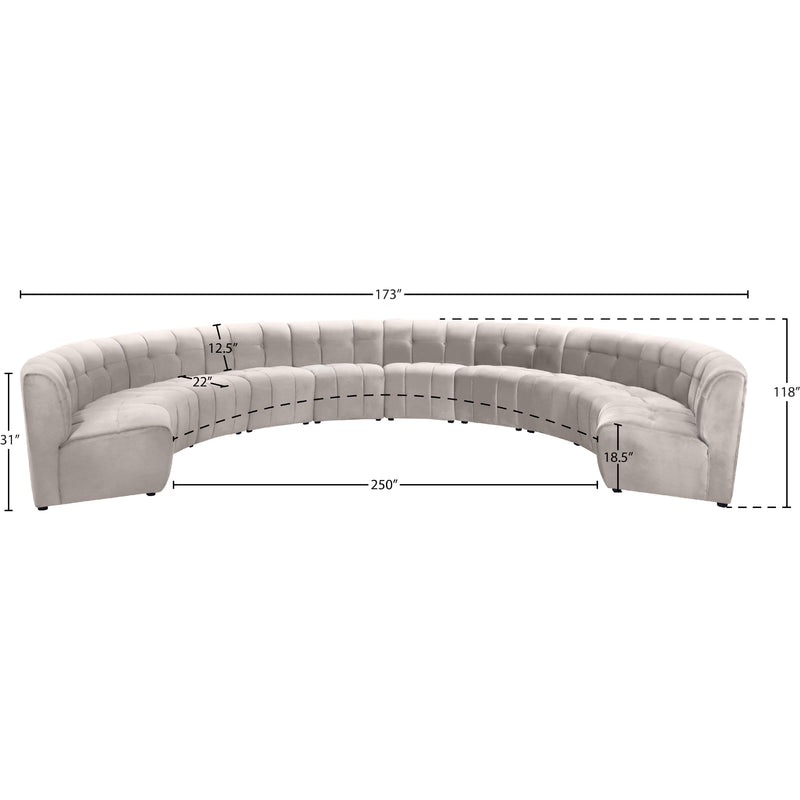 Meridian Limitless Cream Velvet 10 pc Modular Sectional IMAGE 13