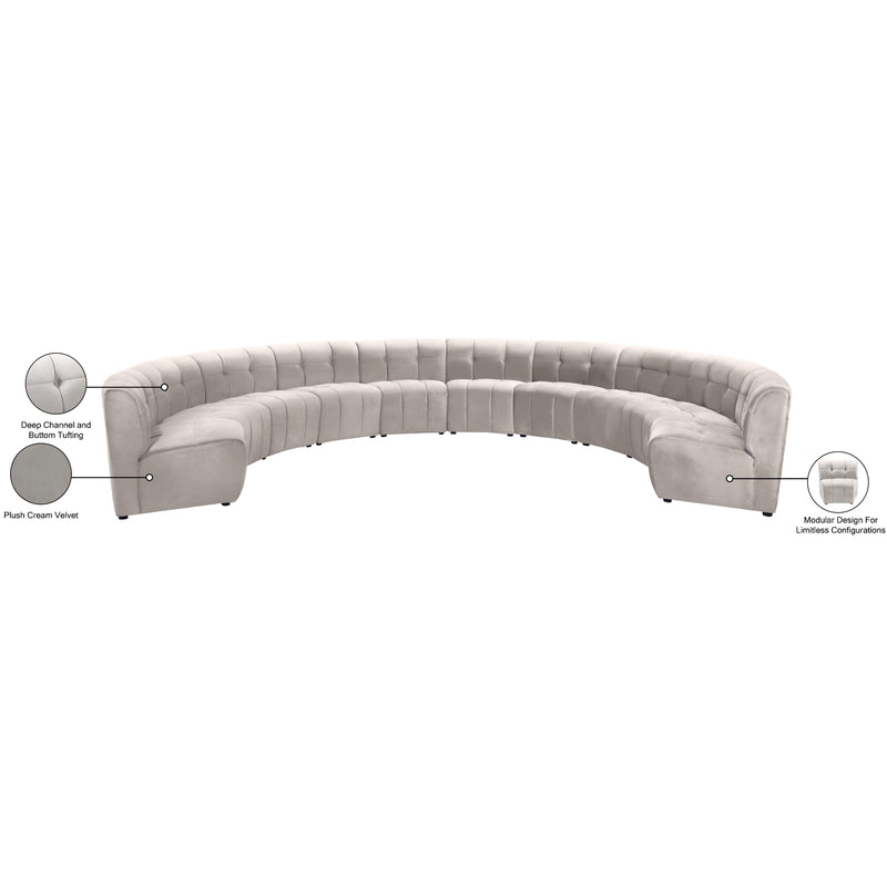 Meridian Limitless Cream Velvet 10 pc Modular Sectional IMAGE 14