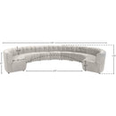 Meridian Limitless Cream Velvet 11 pc Modular Sectional IMAGE 13