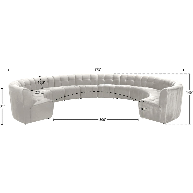 Meridian Limitless Cream Velvet 12 pc Modular Sectional IMAGE 13