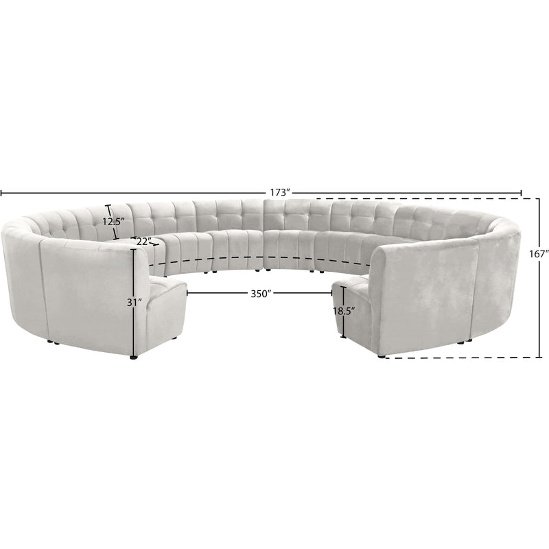 Meridian Limitless Cream Velvet 14 pc Modular Sectional IMAGE 12