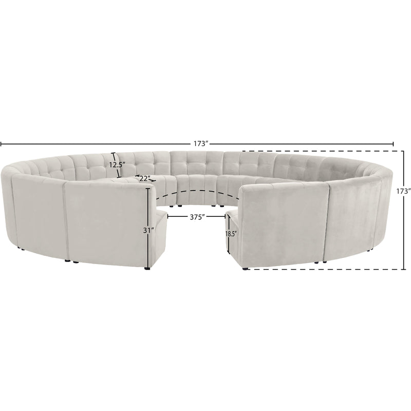 Meridian Limitless Cream Velvet 15 pc Modular Sectional IMAGE 12