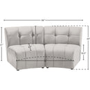 Meridian Limitless Cream Velvet 2 pc Modular Sectional IMAGE 13