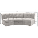 Meridian Limitless Cream Velvet 3 pc Modular Sectional IMAGE 13