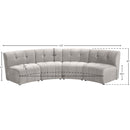 Meridian Limitless Cream Velvet 4 pc Modular Sectional IMAGE 14