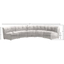 Meridian Limitless Cream Velvet 5 pc Modular Sectional IMAGE 13