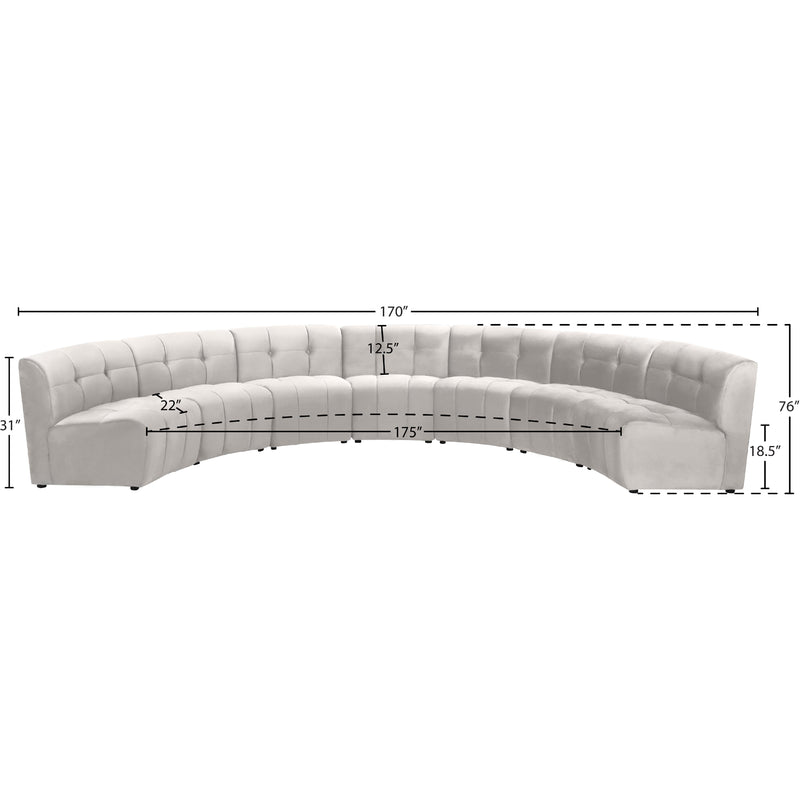 Meridian Limitless Cream Velvet 7 pc Modular Sectional IMAGE 13