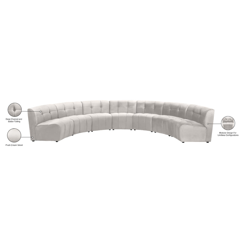 Meridian Limitless Cream Velvet 7 pc Modular Sectional IMAGE 14