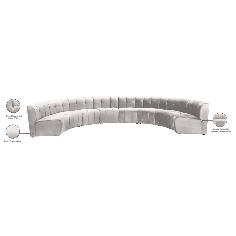 Meridian Limitless Cream Velvet 8 pc Modular Sectional IMAGE 14