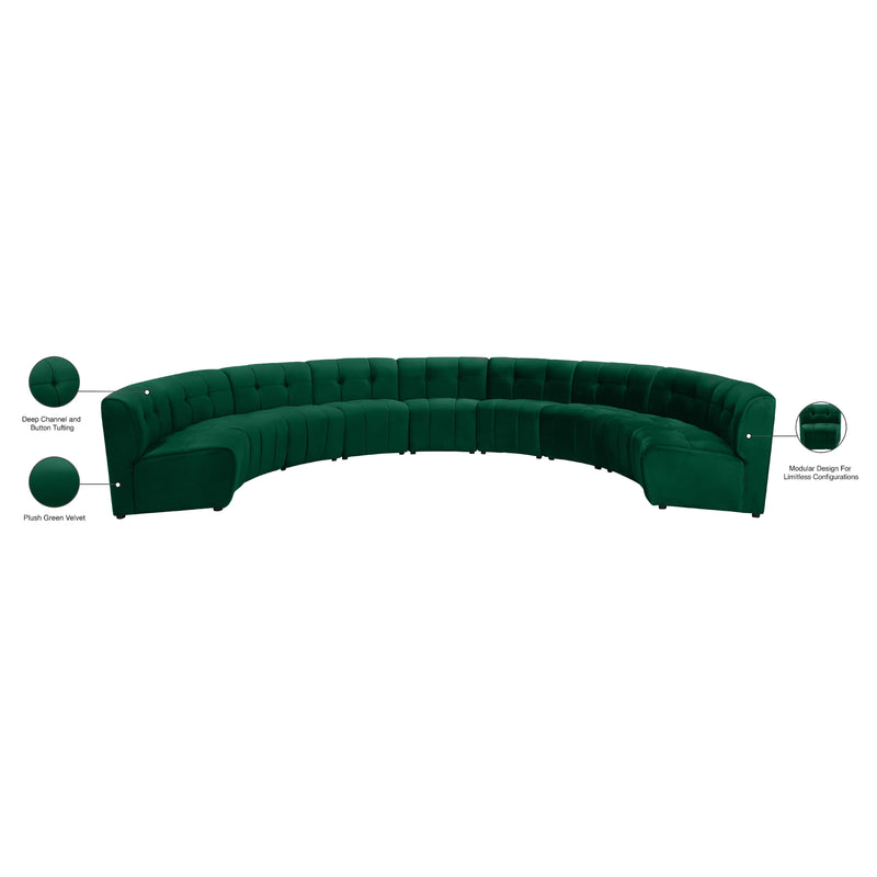 Meridian Limitless Green Velvet 9 pc Modular Sectional IMAGE 14