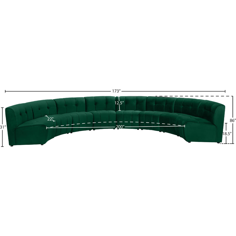 Meridian Limitless Green Velvet 8 pc Modular Sectional IMAGE 13