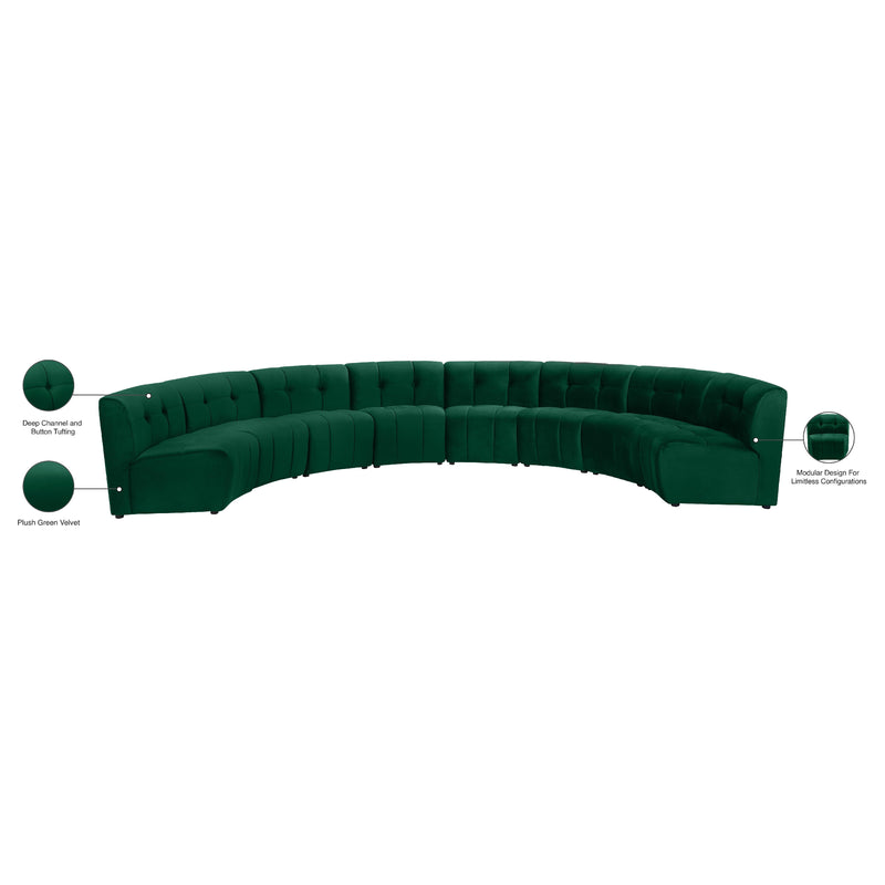 Meridian Limitless Green Velvet 8 pc Modular Sectional IMAGE 14