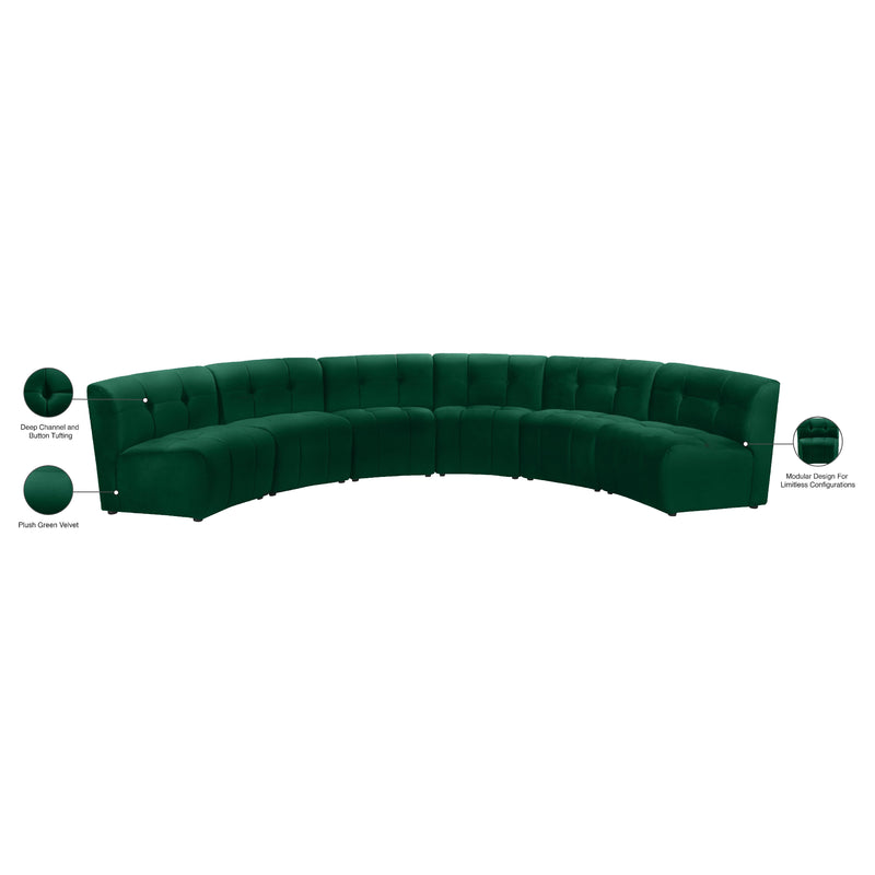 Meridian Limitless Green Velvet 6 pc Modular Sectional IMAGE 14