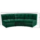 Meridian Limitless Green Velvet 3 pc Modular Sectional IMAGE 13