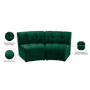 Meridian Limitless Green Velvet 2 pc Modular Sectional IMAGE 14