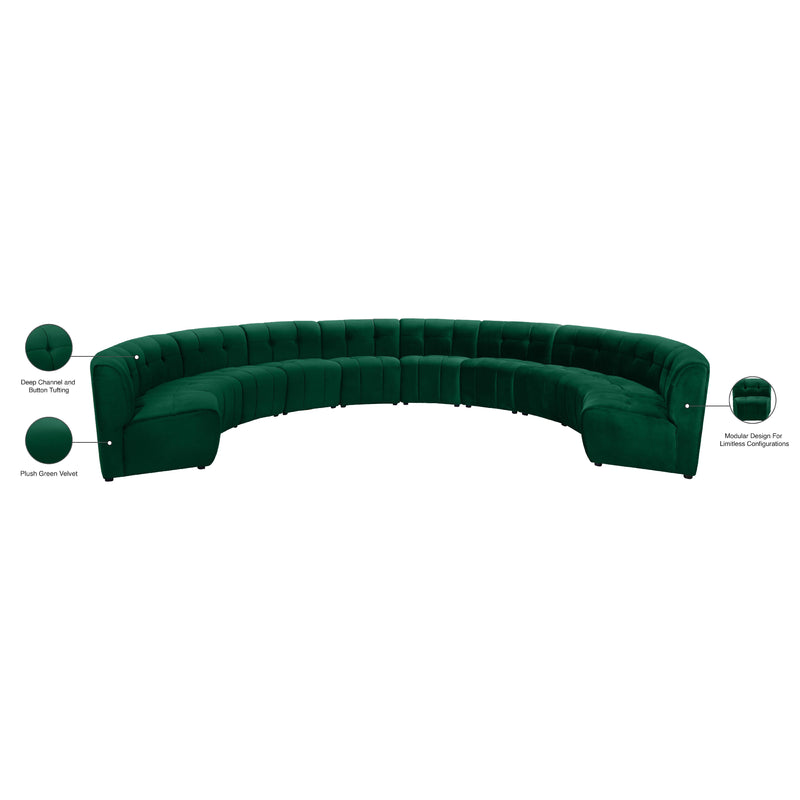 Meridian Limitless Green Velvet 10 pc Modular Sectional IMAGE 14
