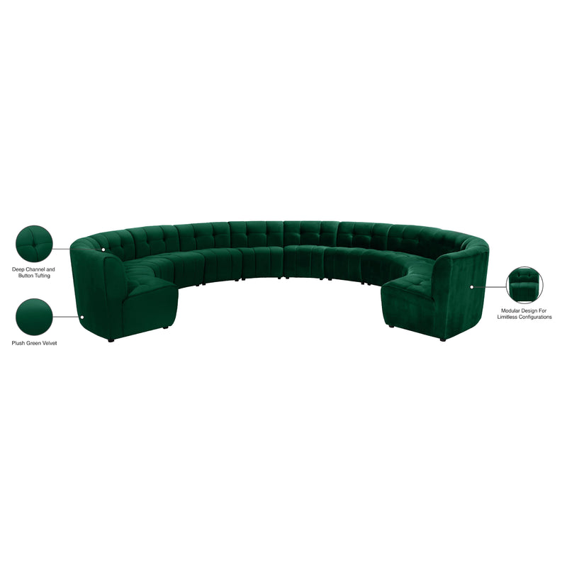 Meridian Limitless Green Velvet 12 pc Modular Sectional IMAGE 14