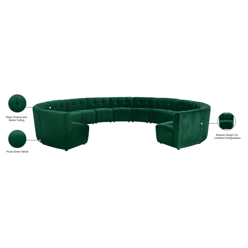 Meridian Limitless Green Velvet 13 pc Modular Sectional IMAGE 14