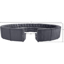 Meridian Limitless Grey Velvet 15 pc Modular Sectional IMAGE 12