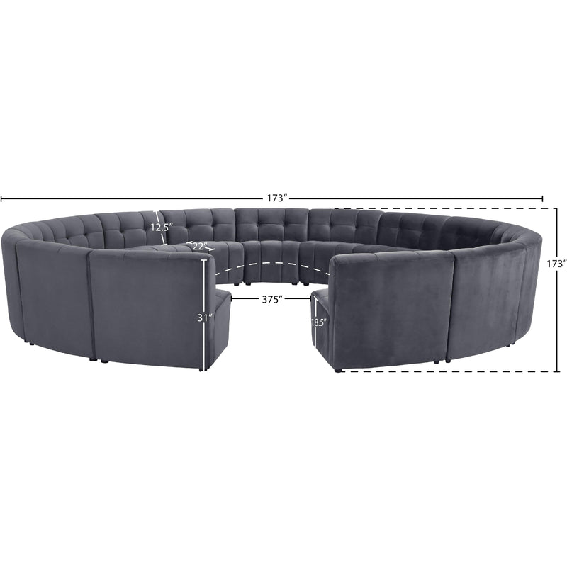Meridian Limitless Grey Velvet 15 pc Modular Sectional IMAGE 12