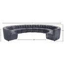Meridian Limitless Grey Velvet 12 pc Modular Sectional IMAGE 13