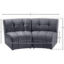 Meridian Limitless Grey Velvet 2 pc Modular Sectional IMAGE 13