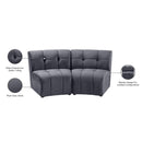 Meridian Limitless Grey Velvet 2 pc Modular Sectional IMAGE 14