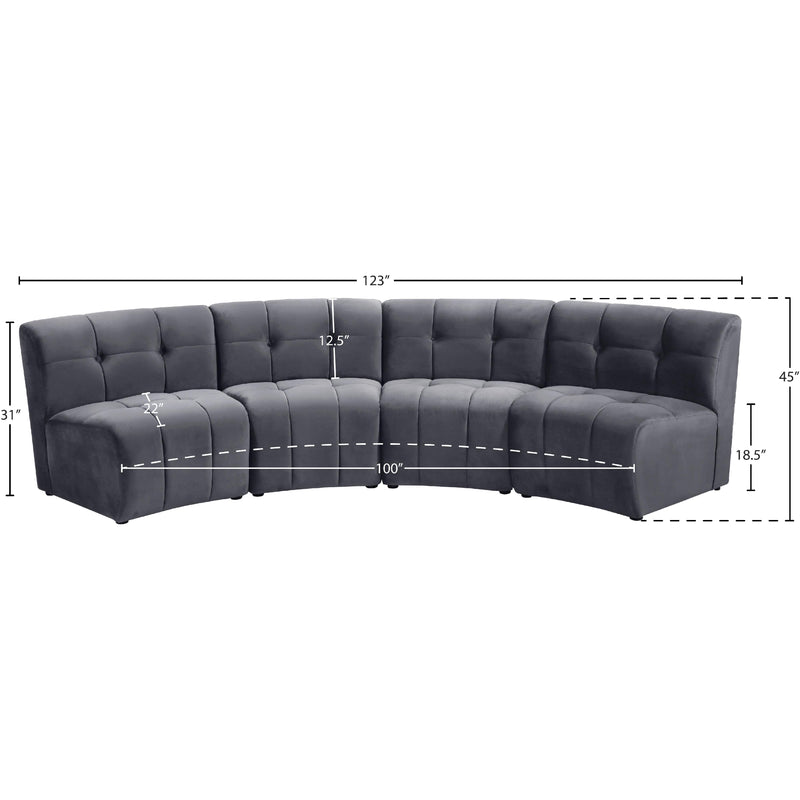 Meridian Limitless Grey Velvet 4 pc Modular Sectional IMAGE 14