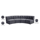 Meridian Limitless Grey Velvet 4 pc Modular Sectional IMAGE 15