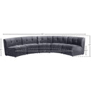 Meridian Limitless Grey Velvet 5 pc Modular Sectional IMAGE 13