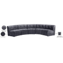 Meridian Limitless Grey Velvet 5 pc Modular Sectional IMAGE 14
