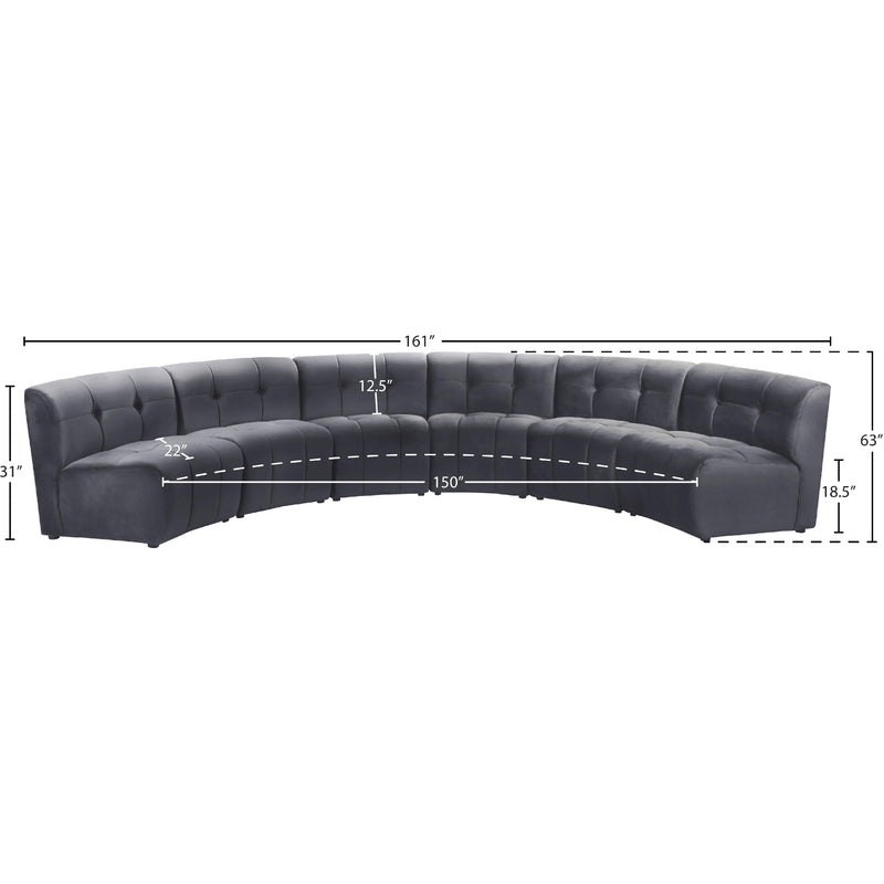Meridian Limitless Grey Velvet 6 pc Modular Sectional IMAGE 13